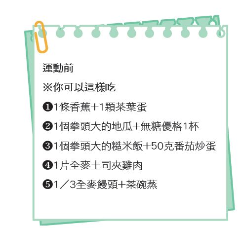 運動之前可以吃東西嗎？ 1張圖教你最佳吃法